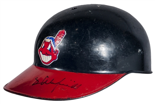 1995 Dave Winfield Game Used & Signed Cleveland Indians Helmet (MEARS A10 & PSA/DNA)